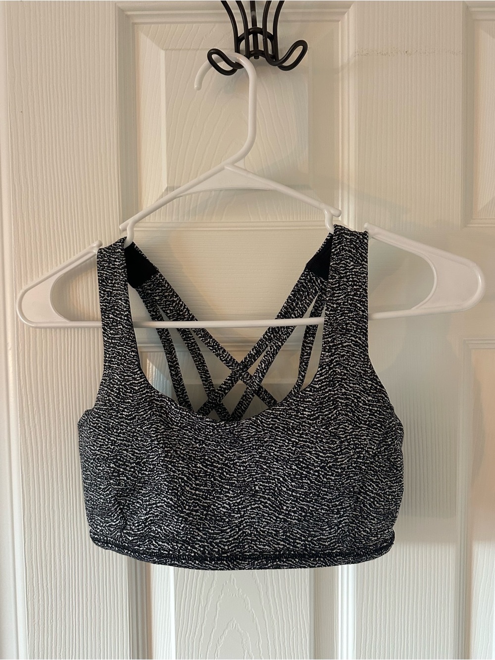 lululemon athletica Black and White Strappy Sports Bra